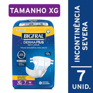 Fralda Bigfral Derma Plus Noturna XG 7 Unidades