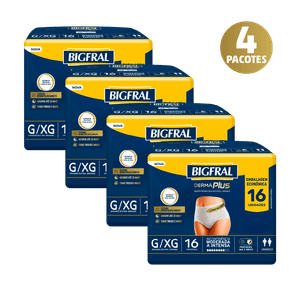 Bigfral Derma Plus Roupa Íntima Descartável G/XG 64 Unidades Pacote Econômico