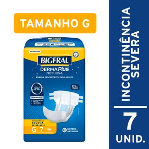 Fralda Bigfral Derma Plus Noturna G 7 Unidades