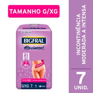 Bigfral Moviment Feminina Roupa Íntima Descartável G/XG 7 Unidades