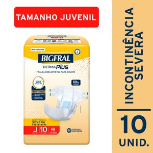 Fralda Bigfral Derma Plus Juvenil 10 Unidades