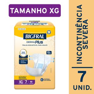 Fralda Bigfral Derma Plus XG 7 Unidades