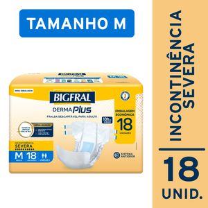 Fralda Bigfral Derma Plus Econômica M 18 Unidades