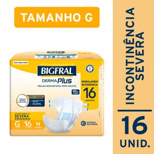 Fralda Bigfral Derma Plus Econômica G 16 Unidades